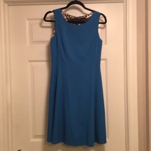 Like New! Tahari ASL Blue Fit and Flare Dress